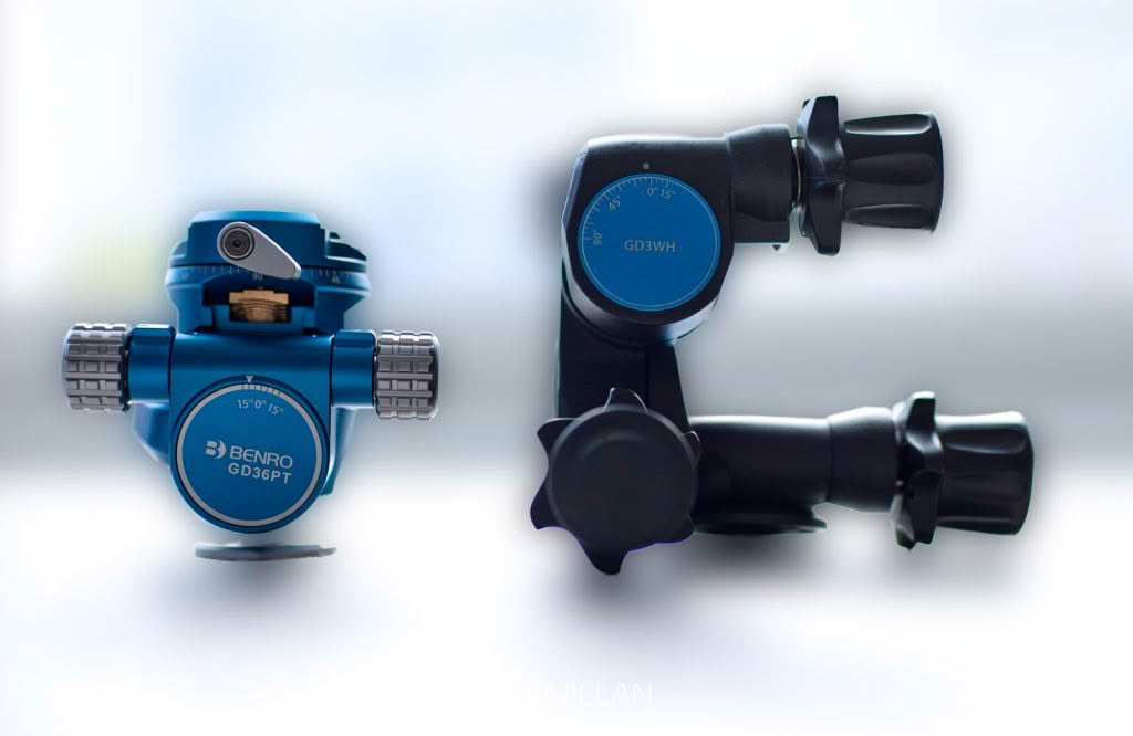 Benro GD36PT and GD3WH geared tripod heads
