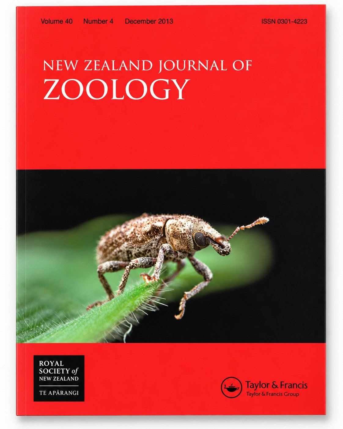 New Zealand Journal of Zoology Volume 40 Issue 4 December 2013 cover
