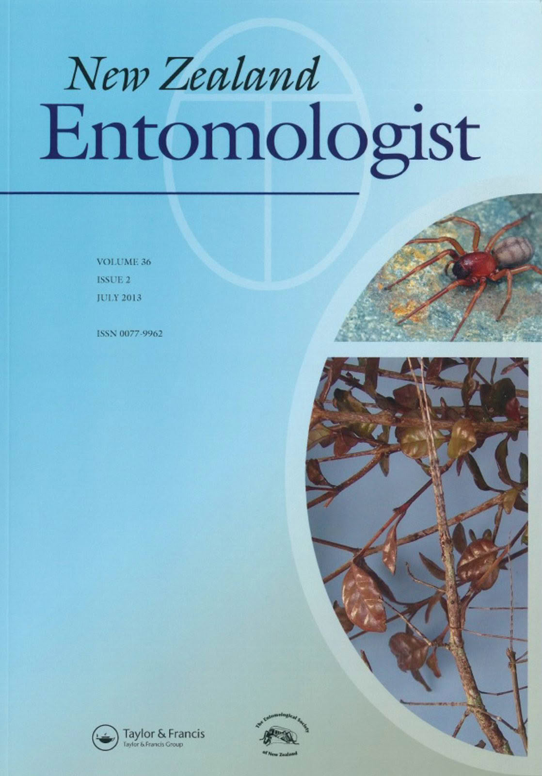 New Zealand Entomologist Volume 36 Issue 2 July 2013 cover